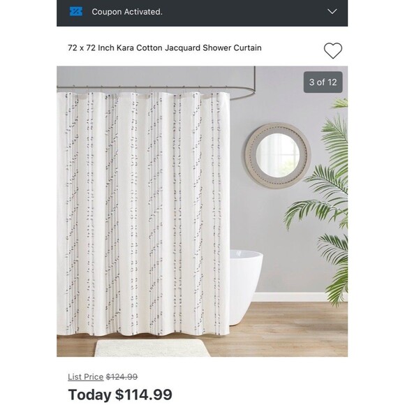 72"x72" Kara Cotton Jacquard Shower Curtain Ivory - Ink+Ivy - Picture 4 of 4